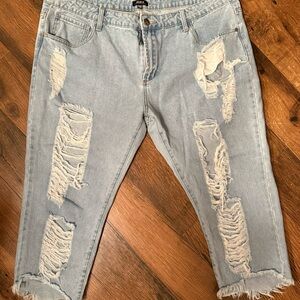 Distressed Light Blue Jeans